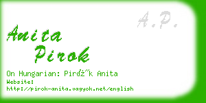 anita pirok business card